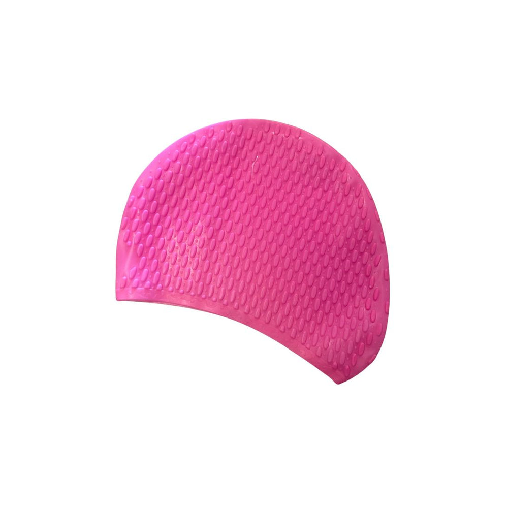 Pink swim cap on a white background