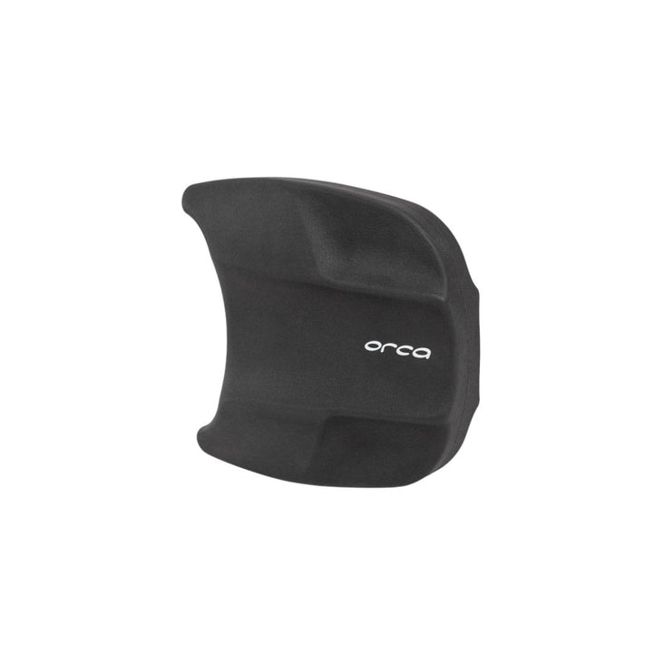 Black swim fin with 'Orca' branding on a white background