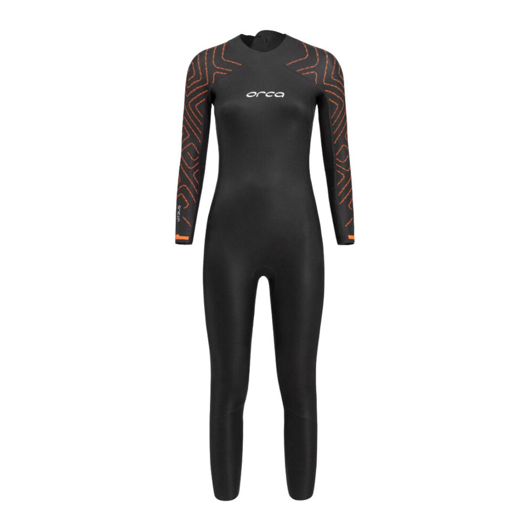 Studio Photo of Orca Vitalis TRN Open Water Swimming Womens Wetsuit. View of the front.