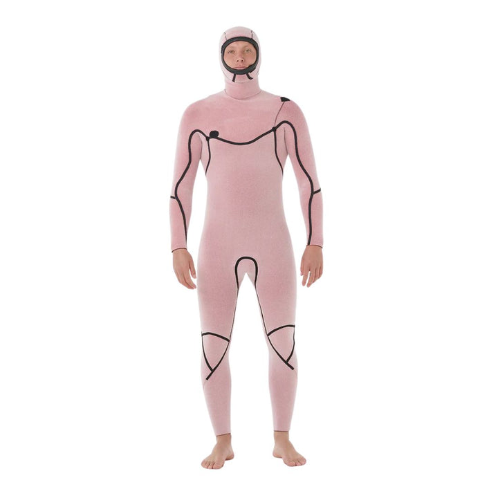 Photo of person wearing Rip Curl Flashbomb wetsuit inside out to show inner lining