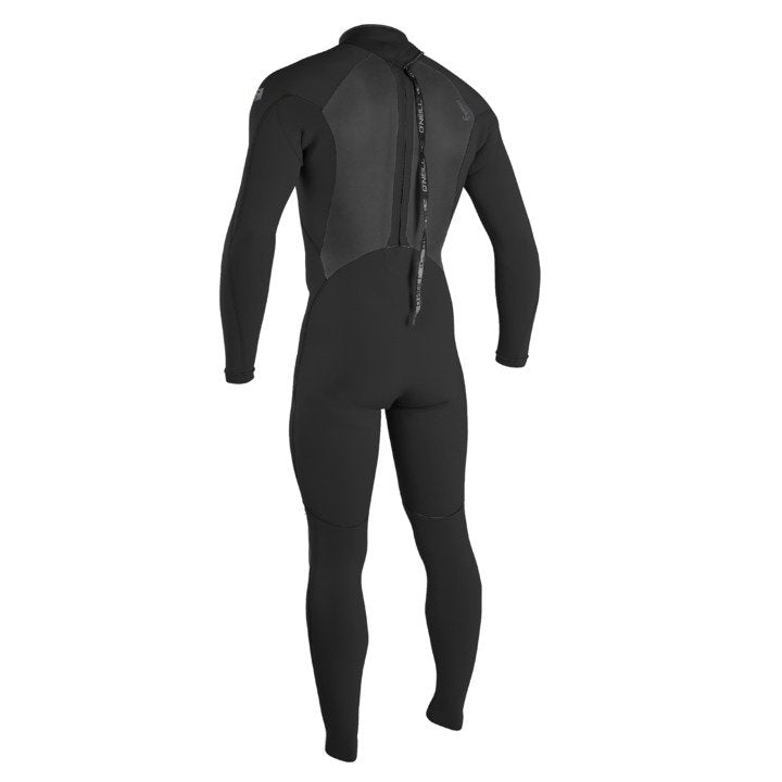 O'Neill Epic 5/4mm Back Zip Mens Wetsuit, full-body black wetsuit with a back zipper. Back zip view.