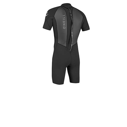 O'Neill Mens Reactor II Shorty Wetsuit 2mm. View of the back. Available at Surfdock Watersports Specialists, Grand Canal Dock, Dublin, Ireland