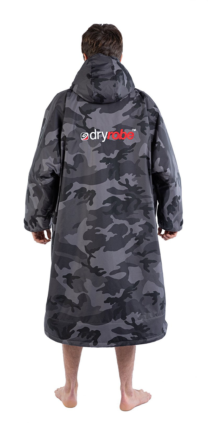 Dryrobe Advance Umkleidemantel mit langen Ärmeln - Black Camo / Black 