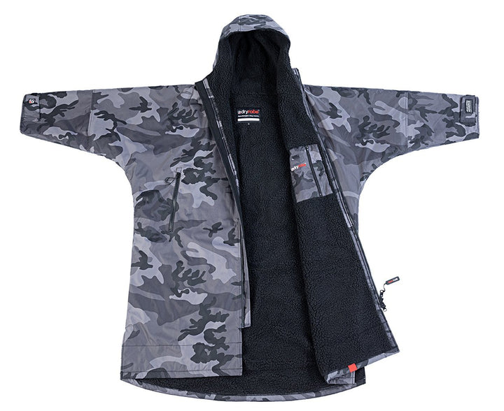 Dryrobe Advance Umkleidemantel mit langen Ärmeln - Black Camo / Black 