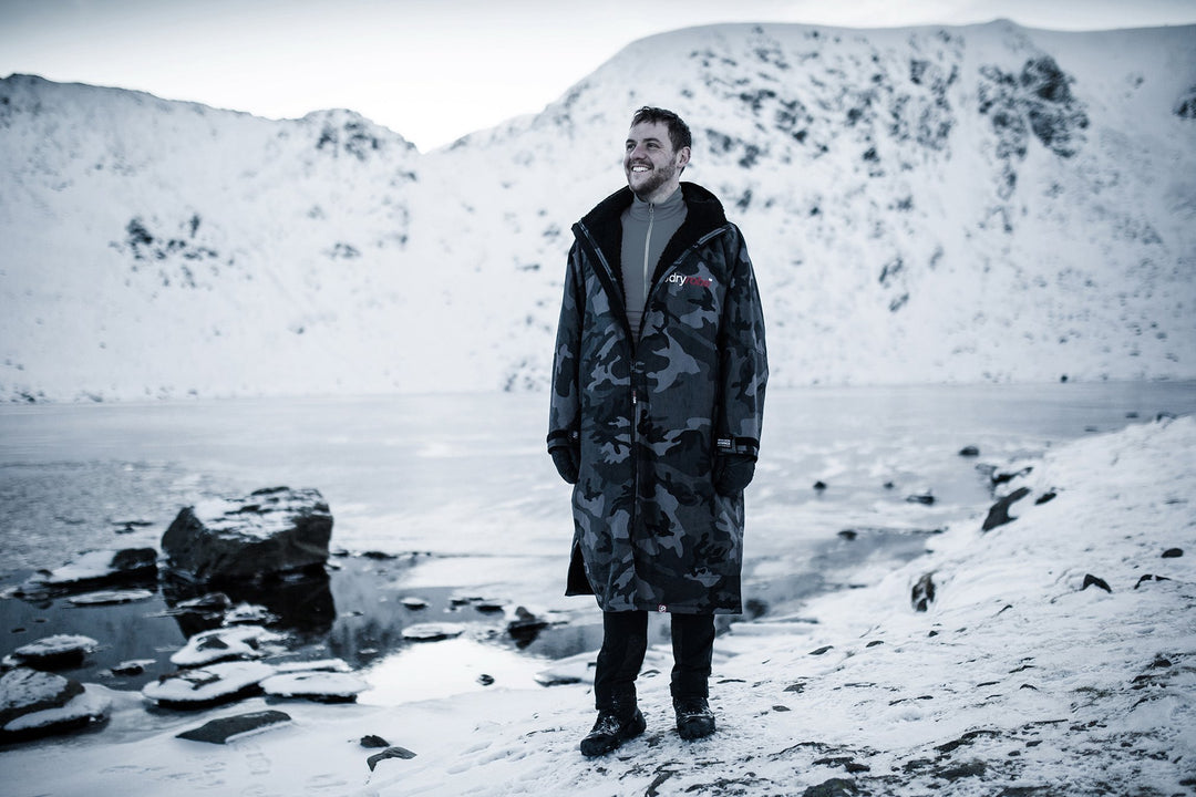 Dryrobe Advance Umkleidemantel mit langen Ärmeln - Black Camo / Black 