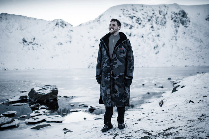 Dryrobe Advance Umkleidemantel mit langen Ärmeln - Black Camo / Black 