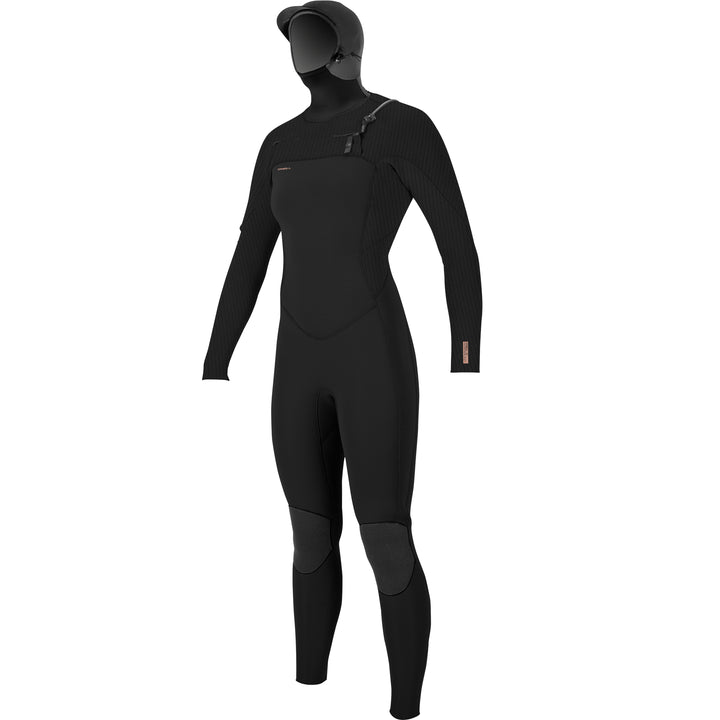 O'Neill Damen Hyperfreak 5/4+mm Brust-Reißverschluss-Neoprenanzug mit Kapuze