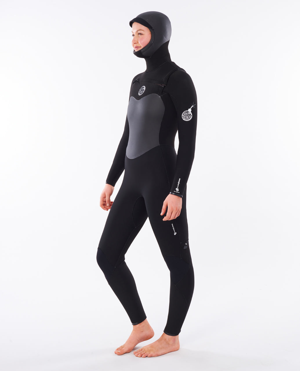 Rip Curl Damen Flashbomb 6/4 mm Kapuzen-Neoprenanzug mit Brustreißverschluss