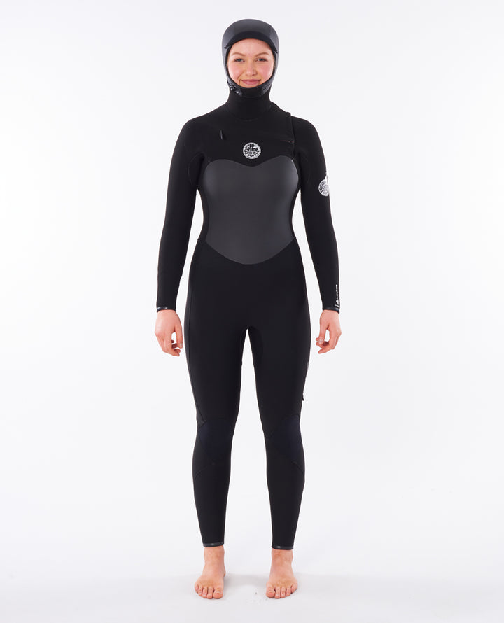 Rip Curl Damen Flashbomb 6/4 mm Kapuzen-Neoprenanzug mit Brustreißverschluss