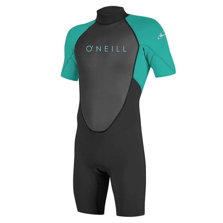 O'Neill Youth Reactor II 2mm Shorty Wetsuit in teal and black. 